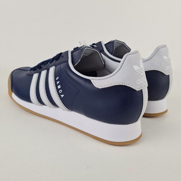 adidas Originals SAMOA Blue Grey Mens Shoes Leather Sneakers - Picture 8 of 11